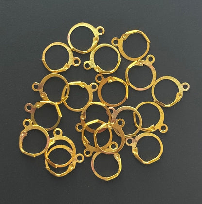 Gold Tone Leverback Earring Hooks