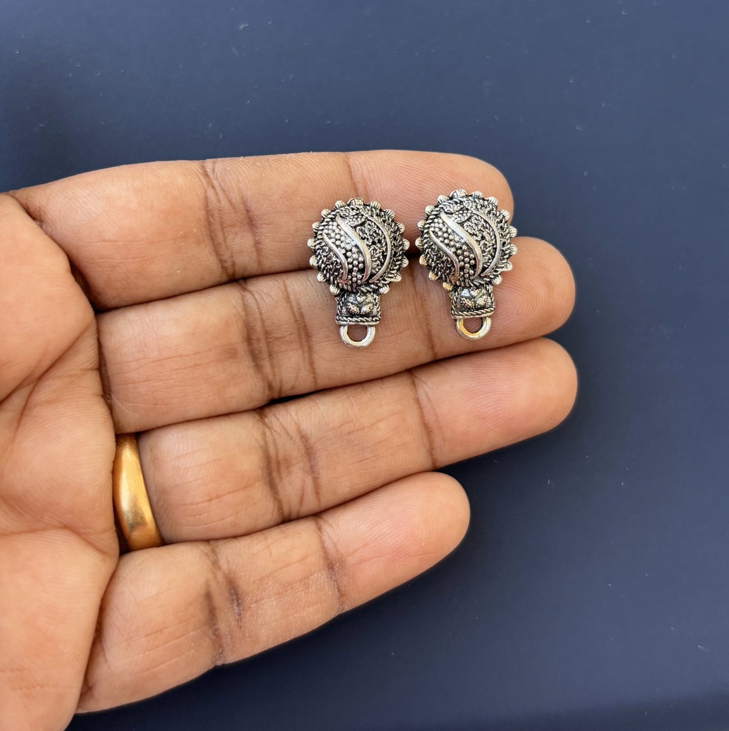 Antique Rajasthani Oxidized Studs