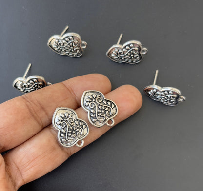 Ornate Filigree Heart Studs