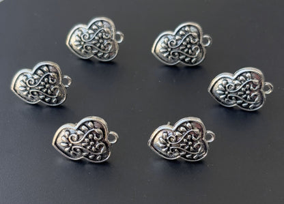 Ornate Filigree Heart Studs