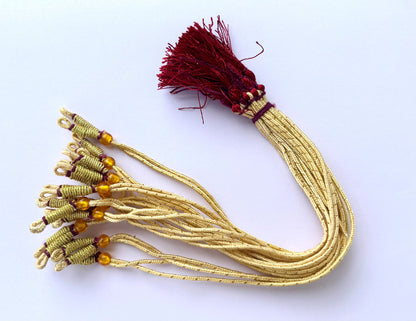 Cream and Gold Braided Adjustable Necklace Dori