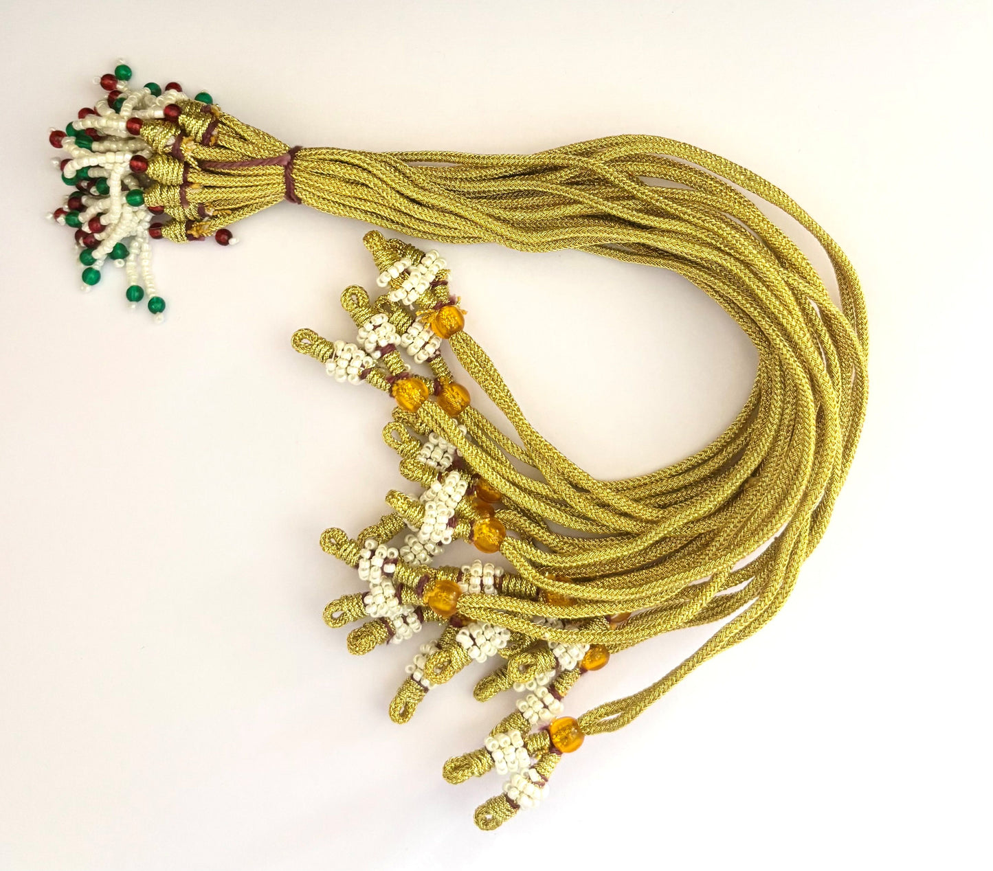 Gold Braided Adjustable Tassel Extender with Seed Beads