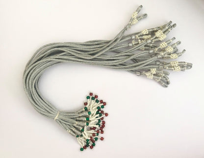 Silver Braided Adjustable Tassel Extender with Seed Beads