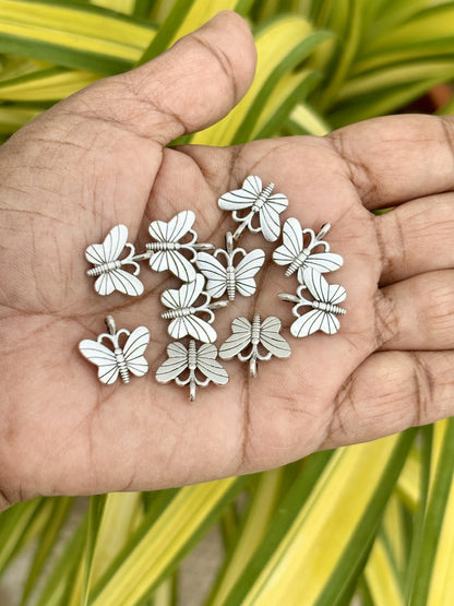Striped Butterfly Metal Charms