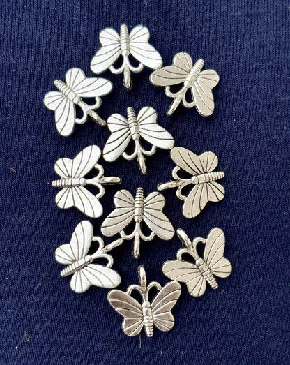 Striped Butterfly Metal Charms