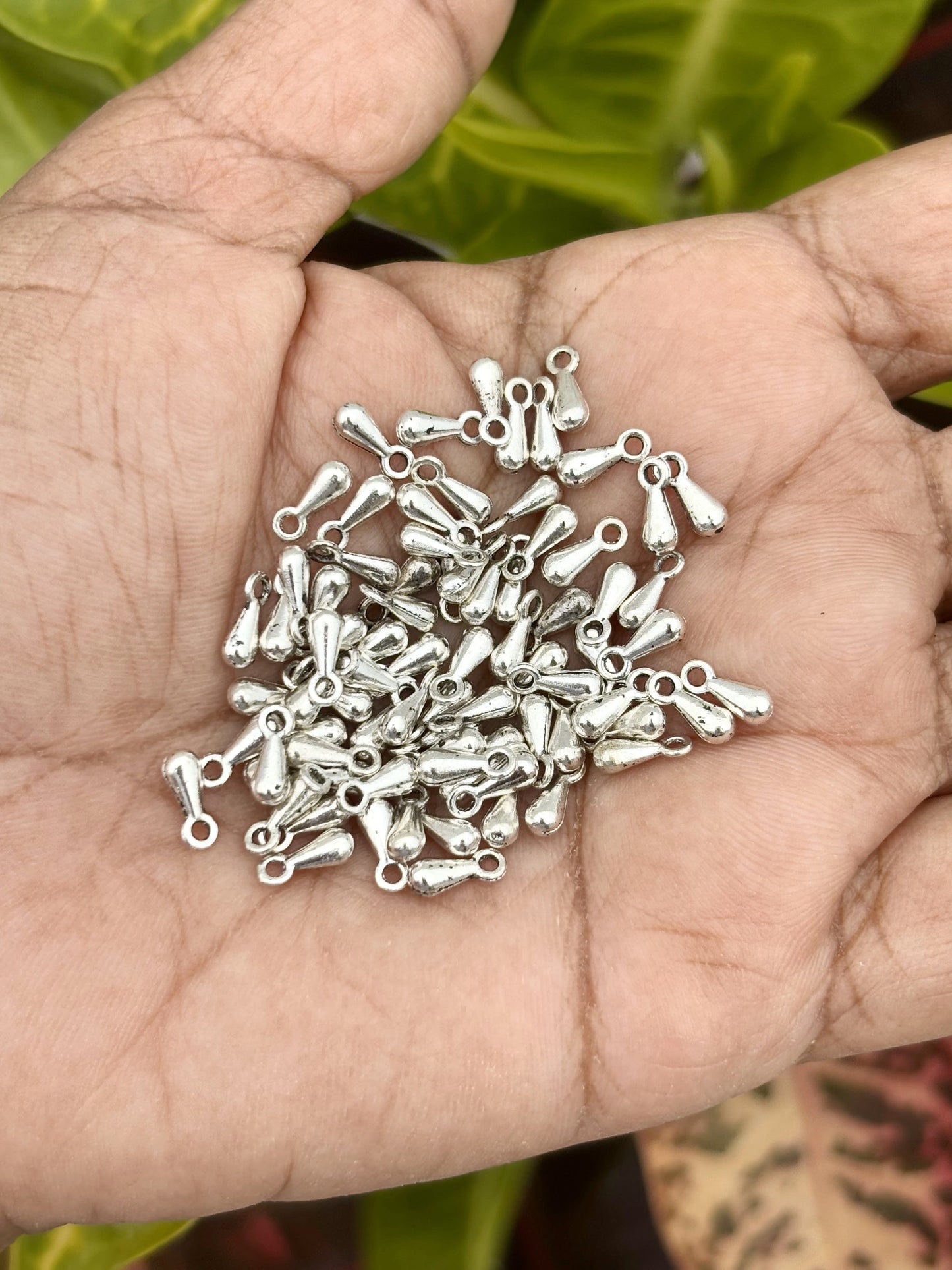 Silver Tone Teardrop Charms