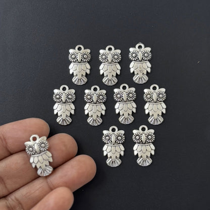 Antique Silver Owl Charms