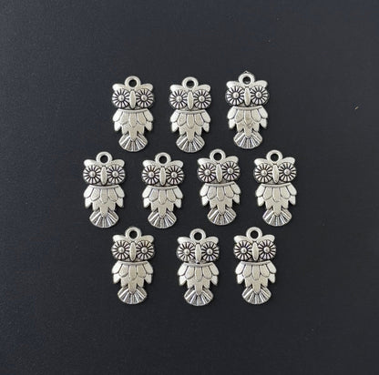 Antique Silver Owl Charms