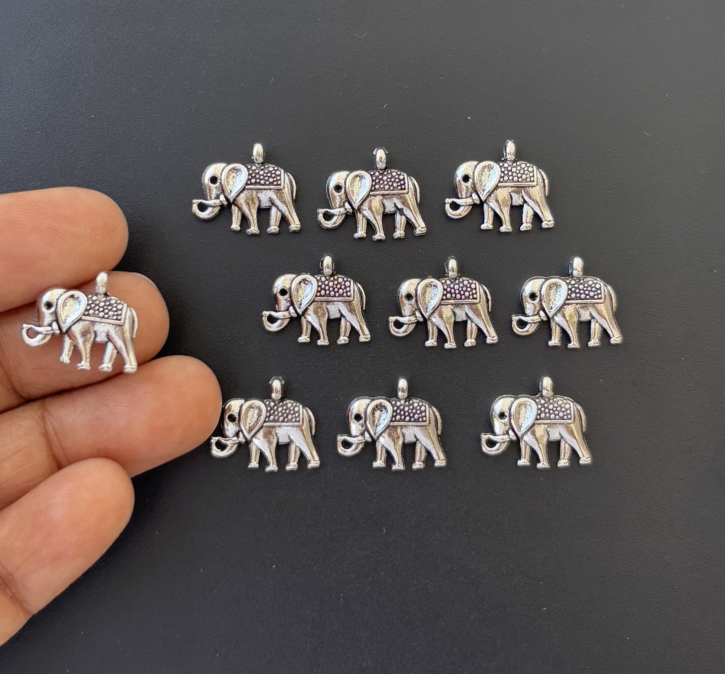 Tibetan Silver Elephant Charms