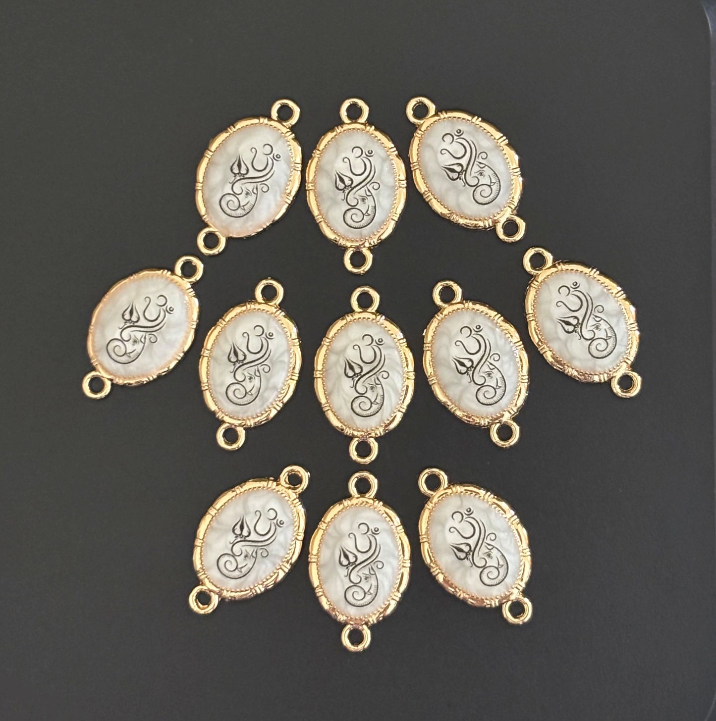 Gold Plated Om and Trishul Resin Charms