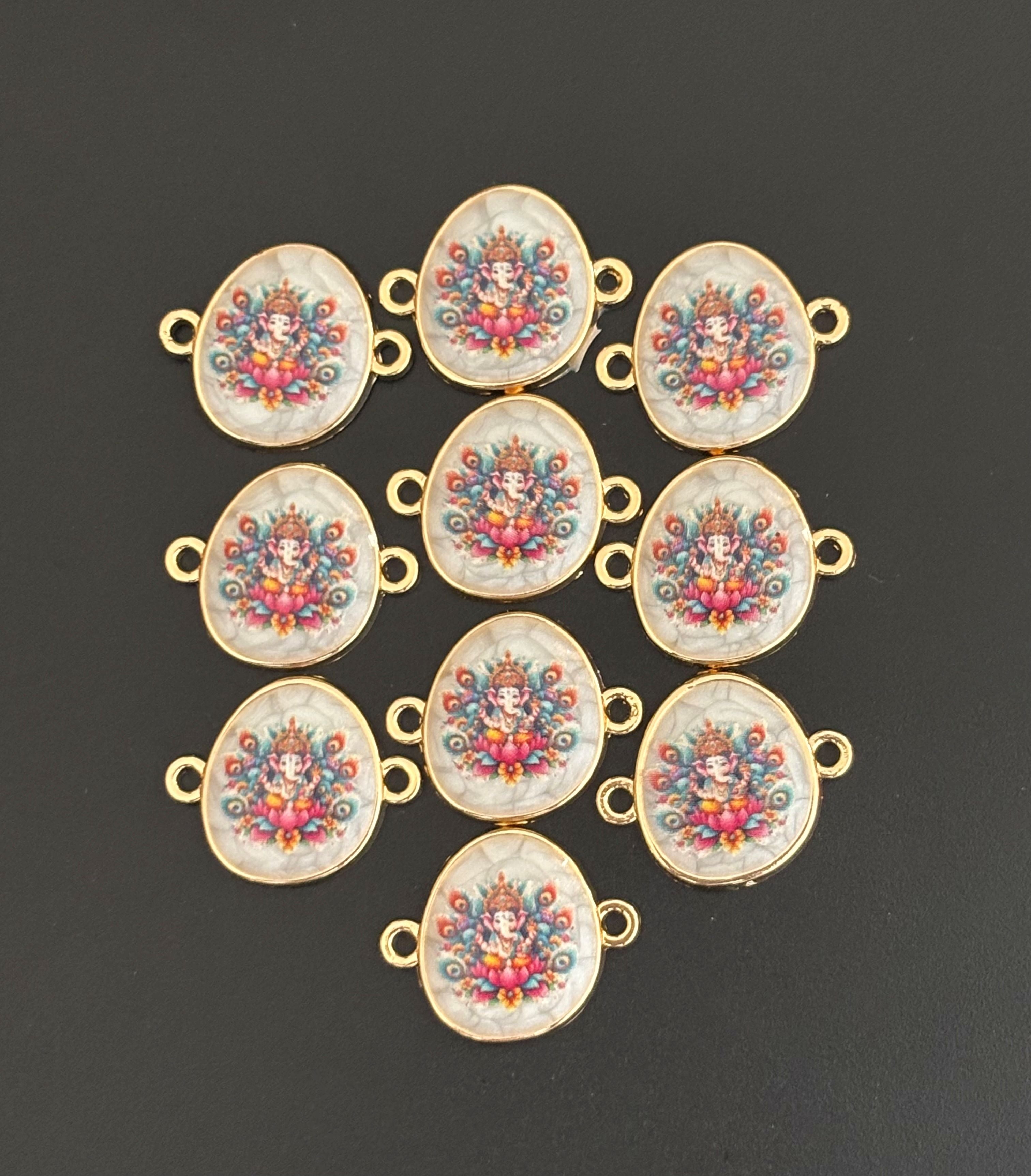 Gold Plated Ganesha Resin Charms