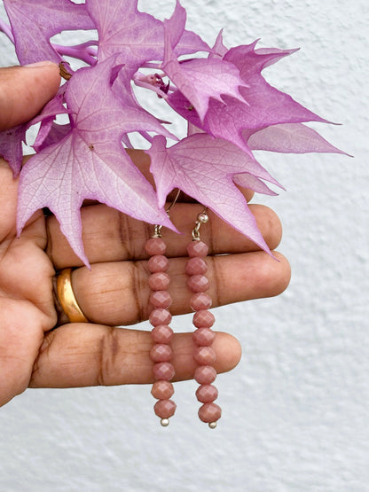 Light Chocolate Crystal Dangle Earrings