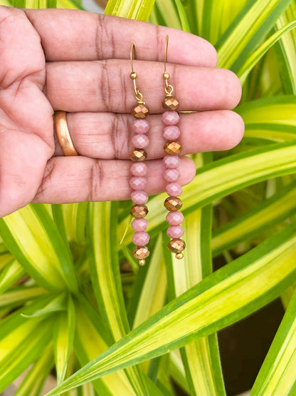 Light Chocolate and Gold Beaded Earrings