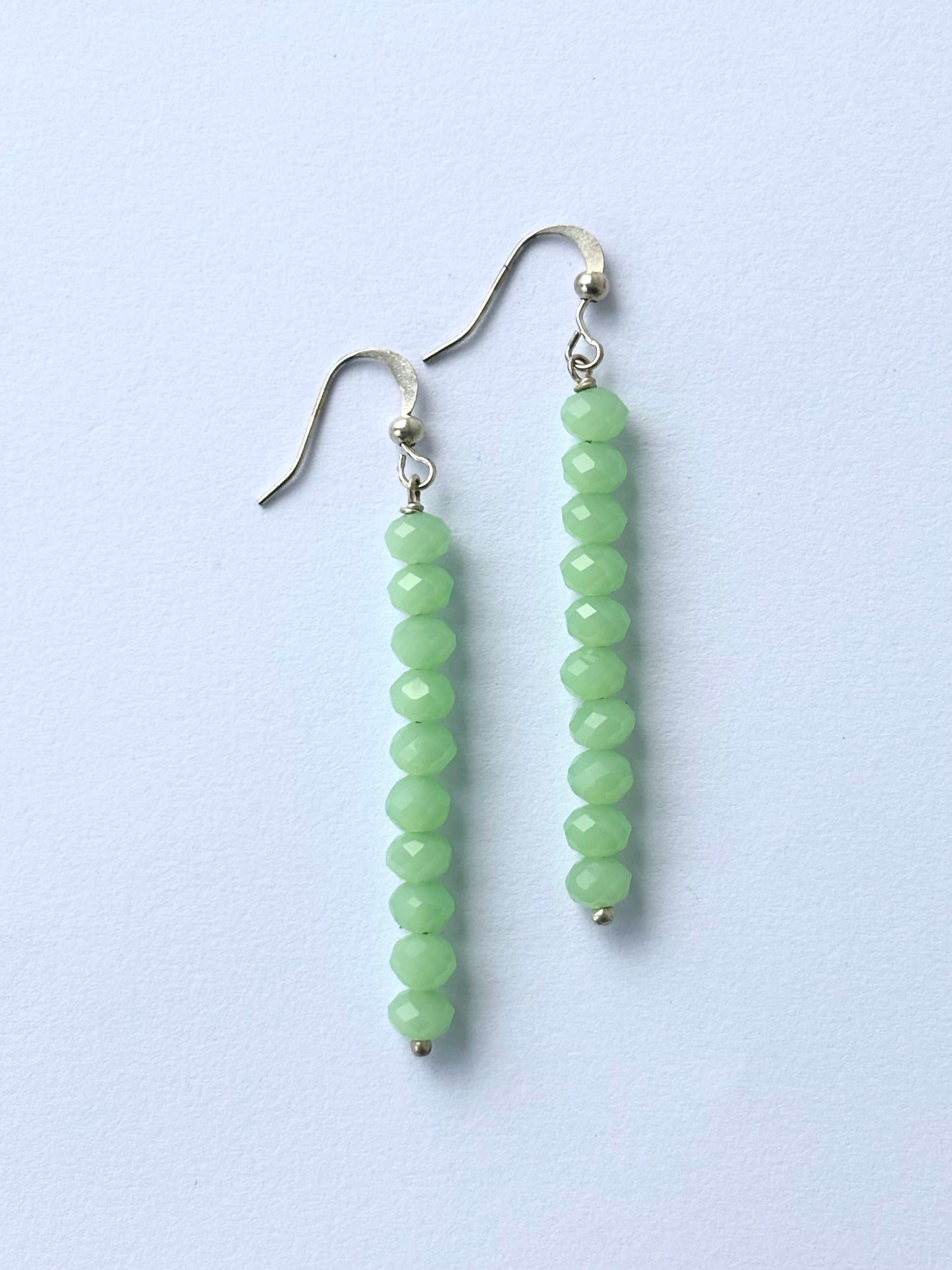 Mint Green Crystal Drop Earrings