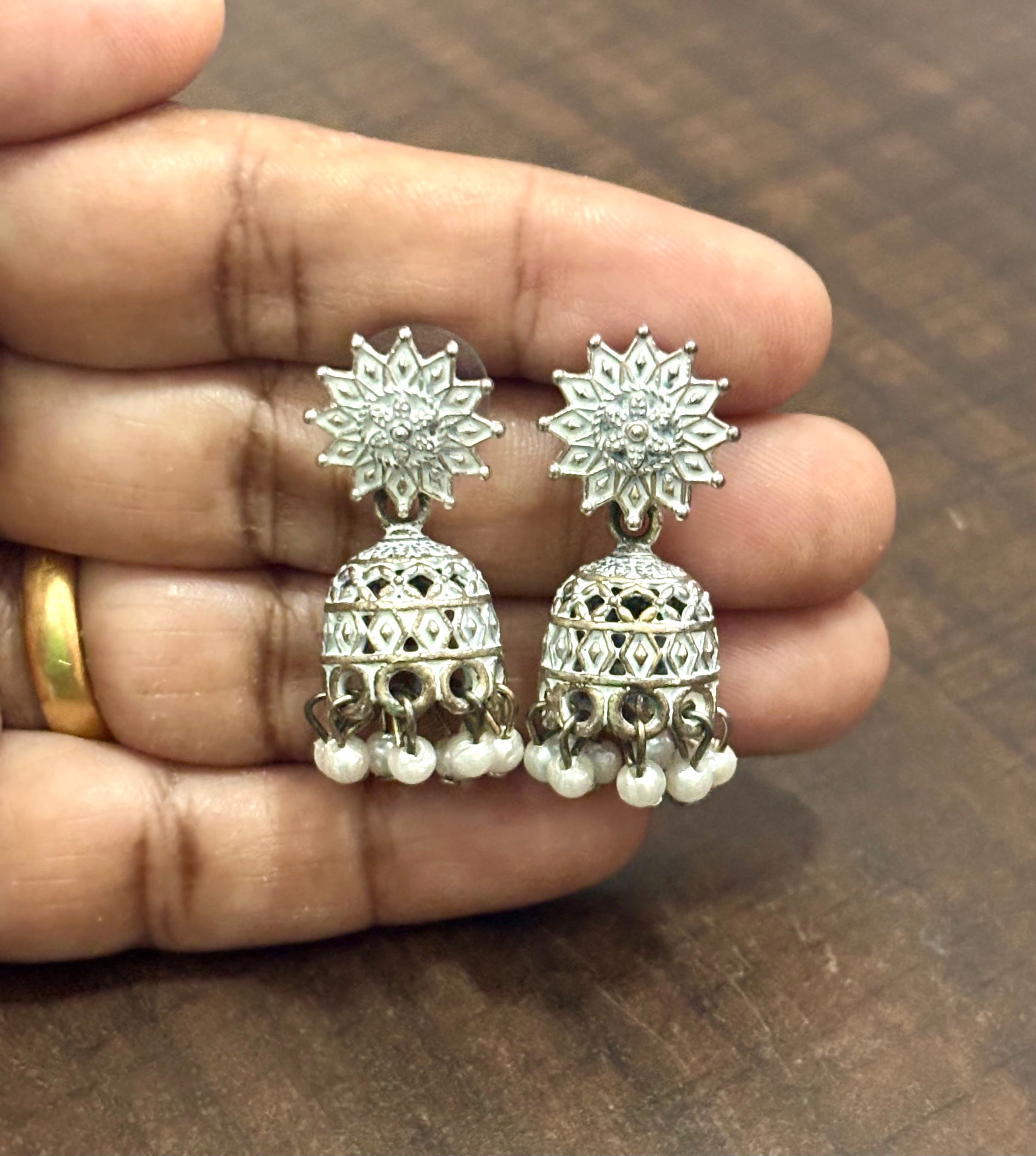 White Enamel Mini Jhumka