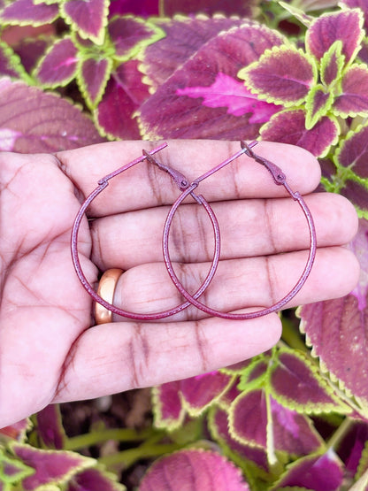 Medium Light Maroon Hoops