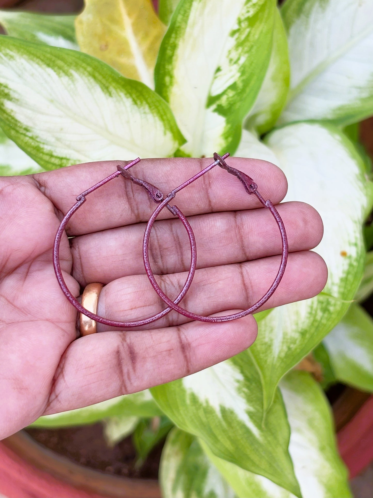 Medium Light Maroon Hoops