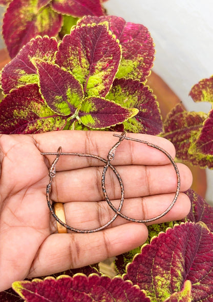 Textured Copper Hoops