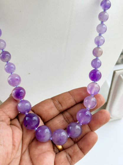 Handmade Graduated Amethyst Gemstone Necklace