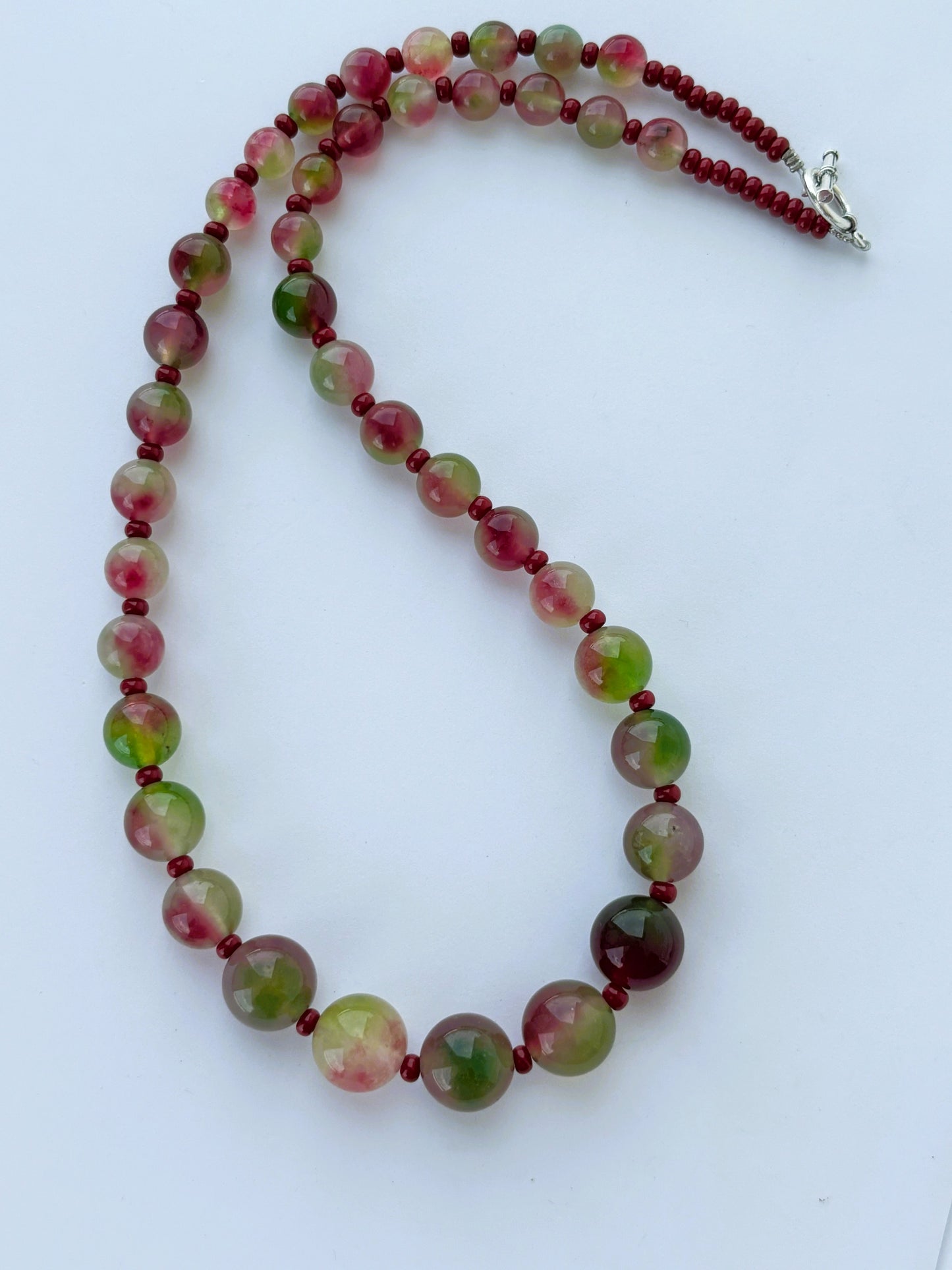 Handmade Graduated Watermelon Tourmaline Necklace