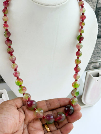 Handmade Graduated Watermelon Tourmaline Necklace