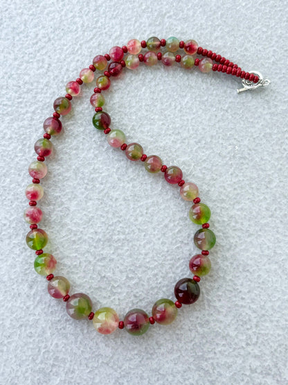 Handmade Graduated Watermelon Tourmaline Necklace