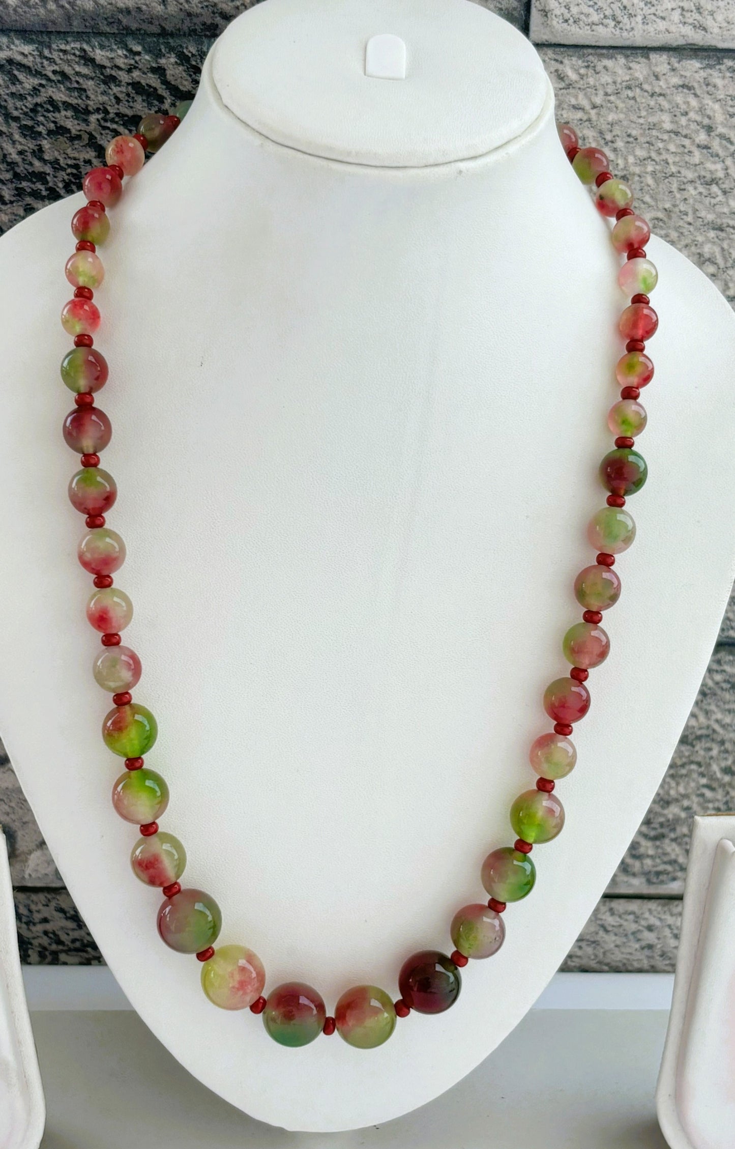 Handmade Graduated Watermelon Tourmaline Necklace