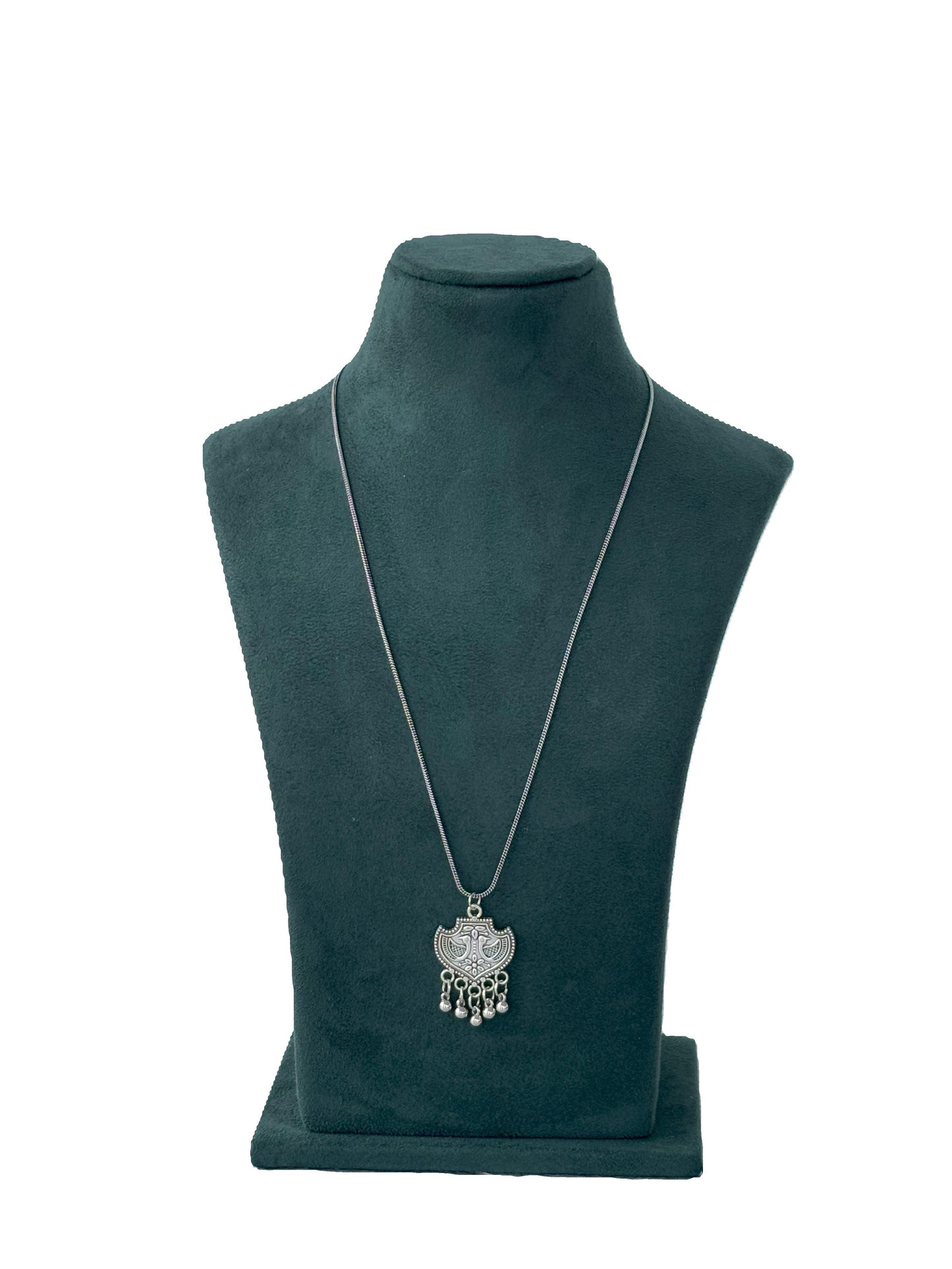 Oxidized Silver Dangler Pendant Necklace