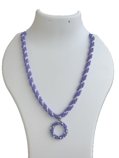 Handmade Preciosa Seed Bead Twisted Necklace with Pendant
