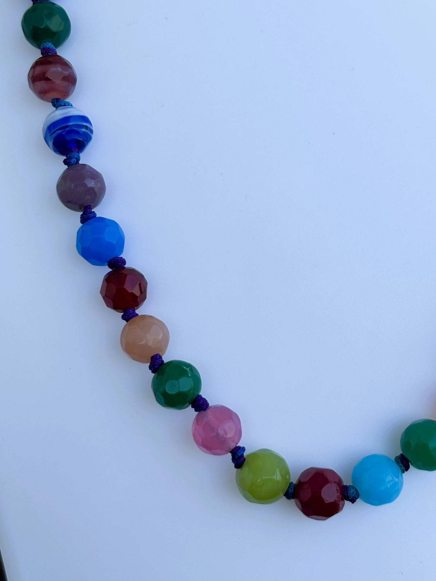Handmade Multi-Color Agate Beaded Necklace