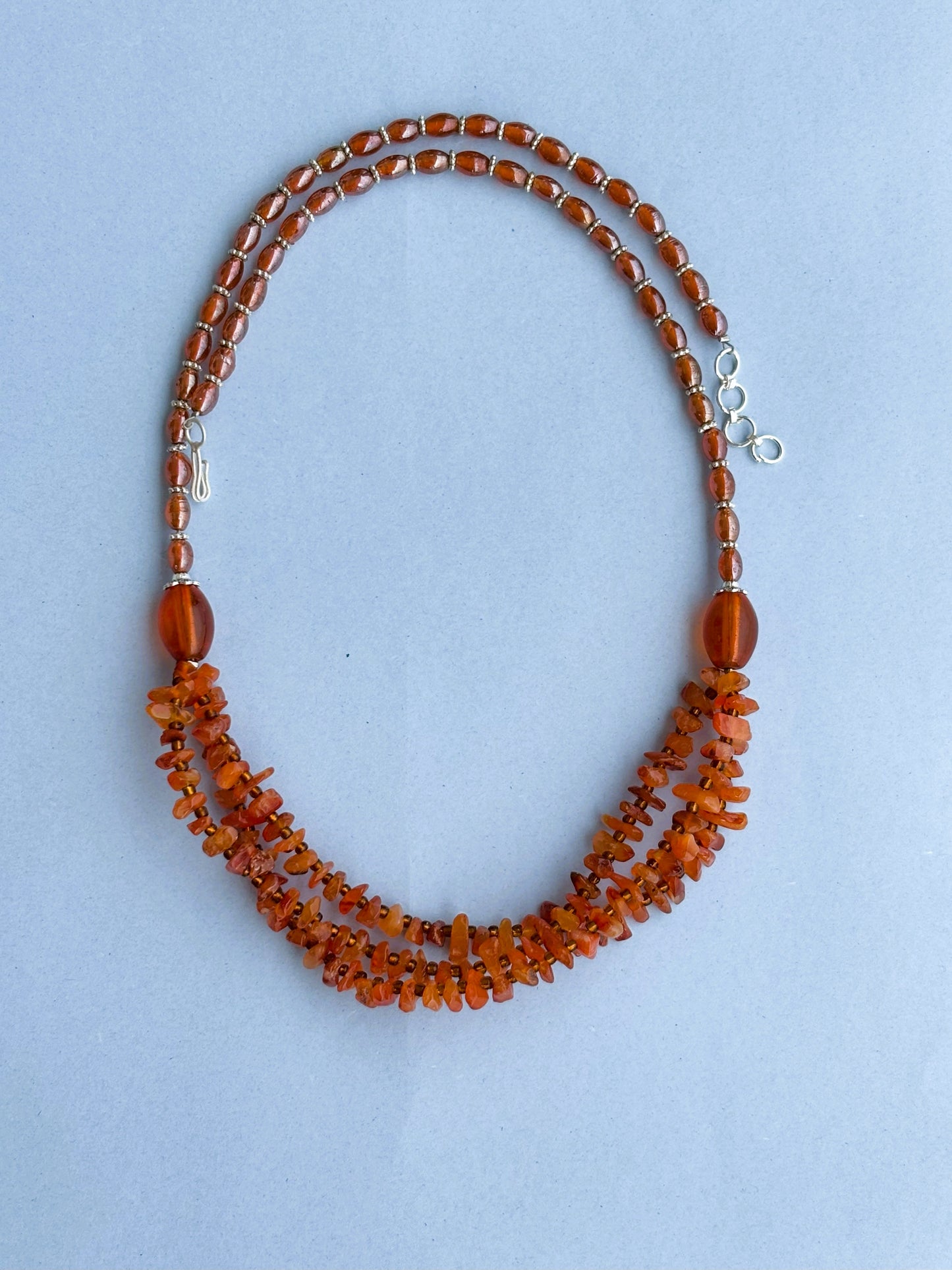Handmade Orange Chip Bead Statement Necklace