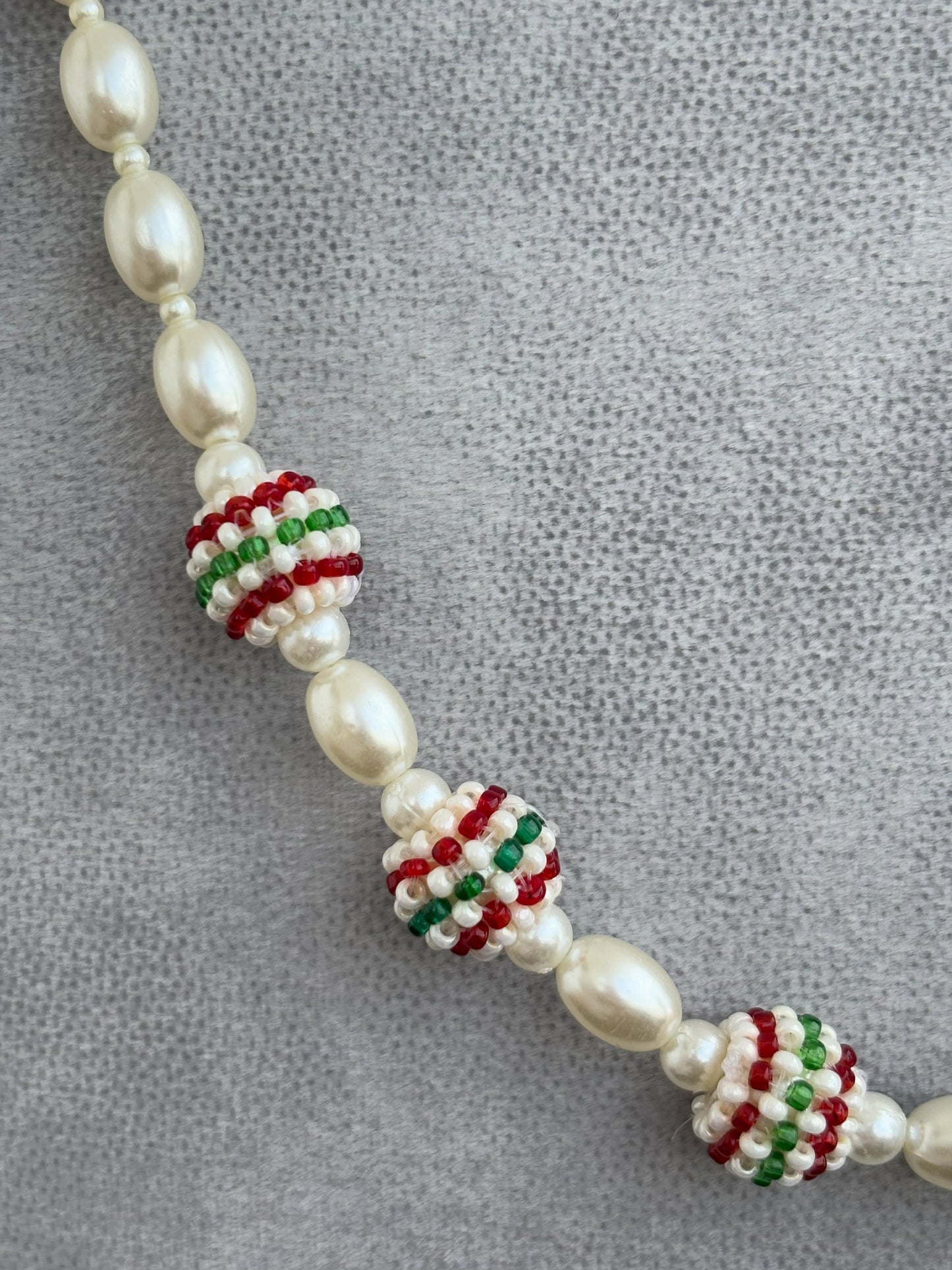 Handmade Pearl and Colorful Beaded Statement Necklace