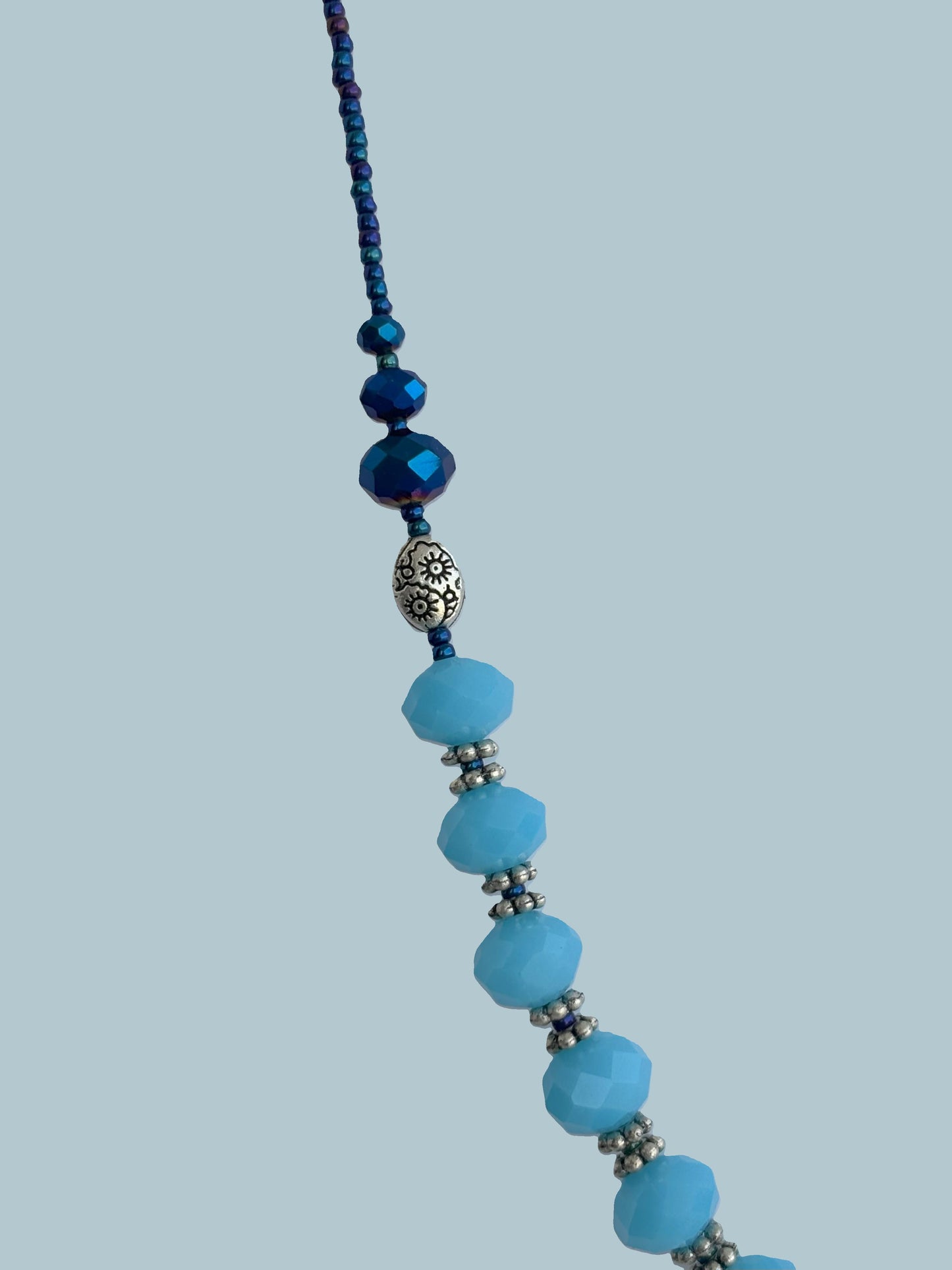 Handmade Oxidized and Blue Bead Jewelry Set