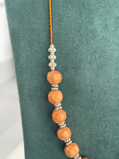 Handmade Oxidized and Mettalic Brown Bead Jewelry Set