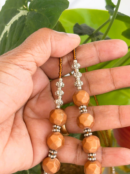Handmade Oxidized and Mettalic Brown Bead Jewelry Set
