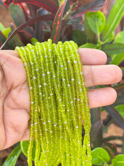 Handmade Multi-Strand Green Seed Bead Necklace