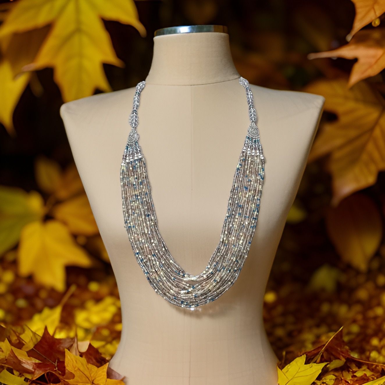 Handmade Multi-Strand Cut Bead Necklace