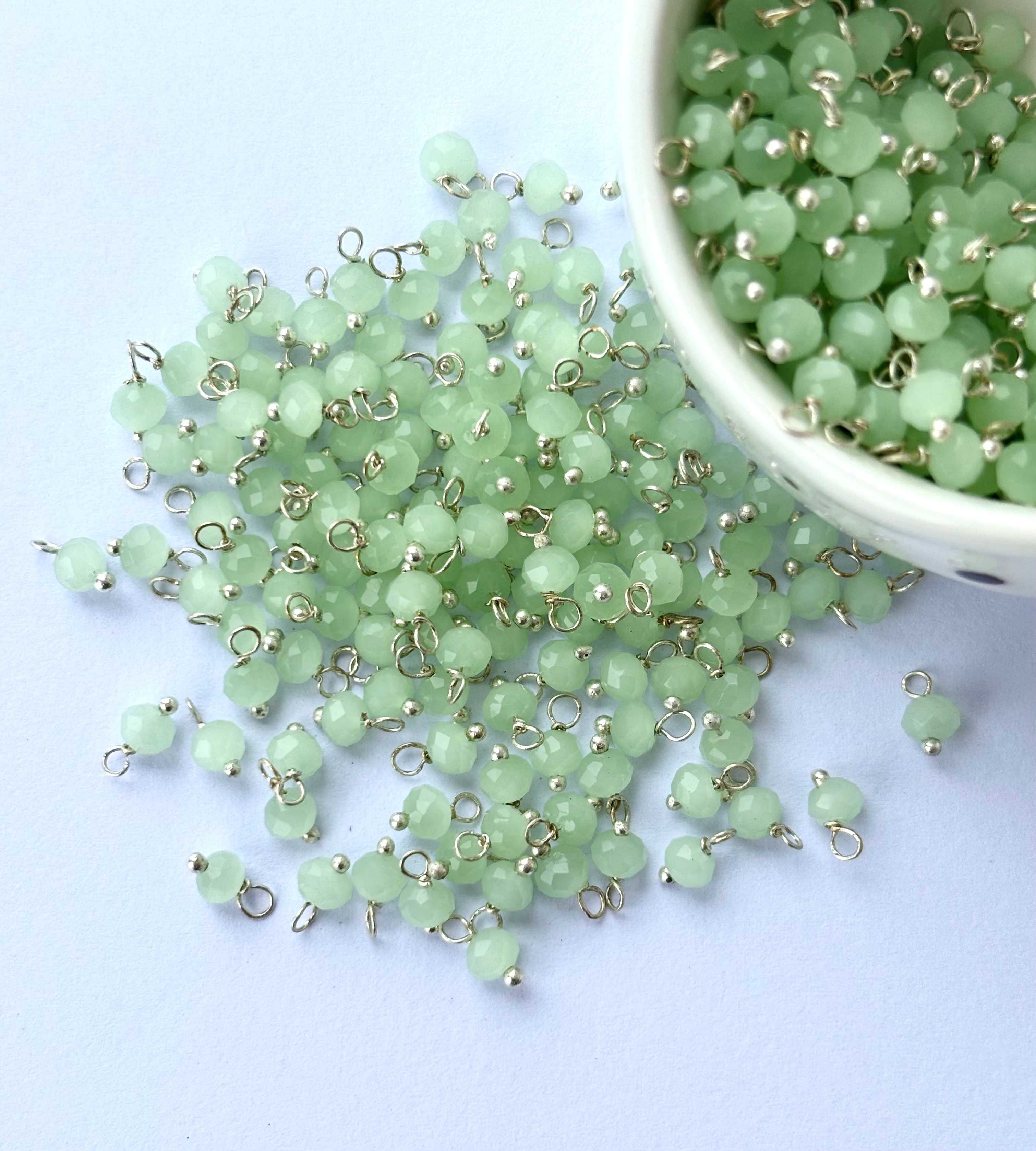 Faceted Panache Charms with Silver Wire