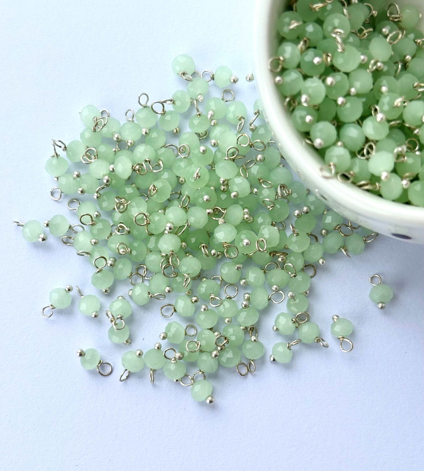 Faceted Panache Charms with Silver Wire