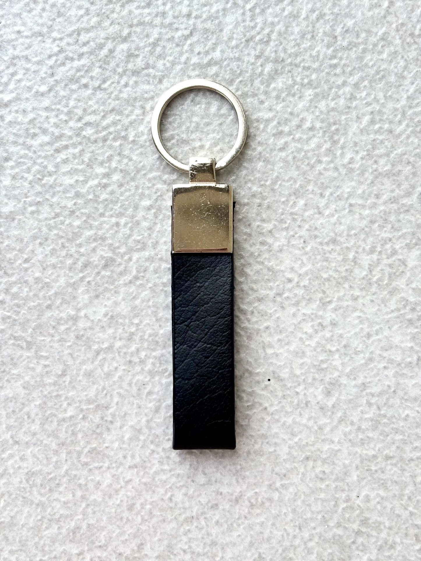 Minimalist Black Leather Loop Keychain