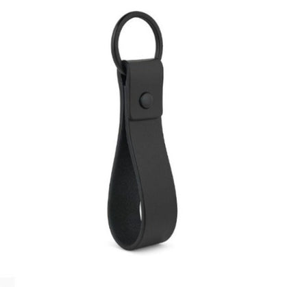 All-Black Leather Loop Keychain