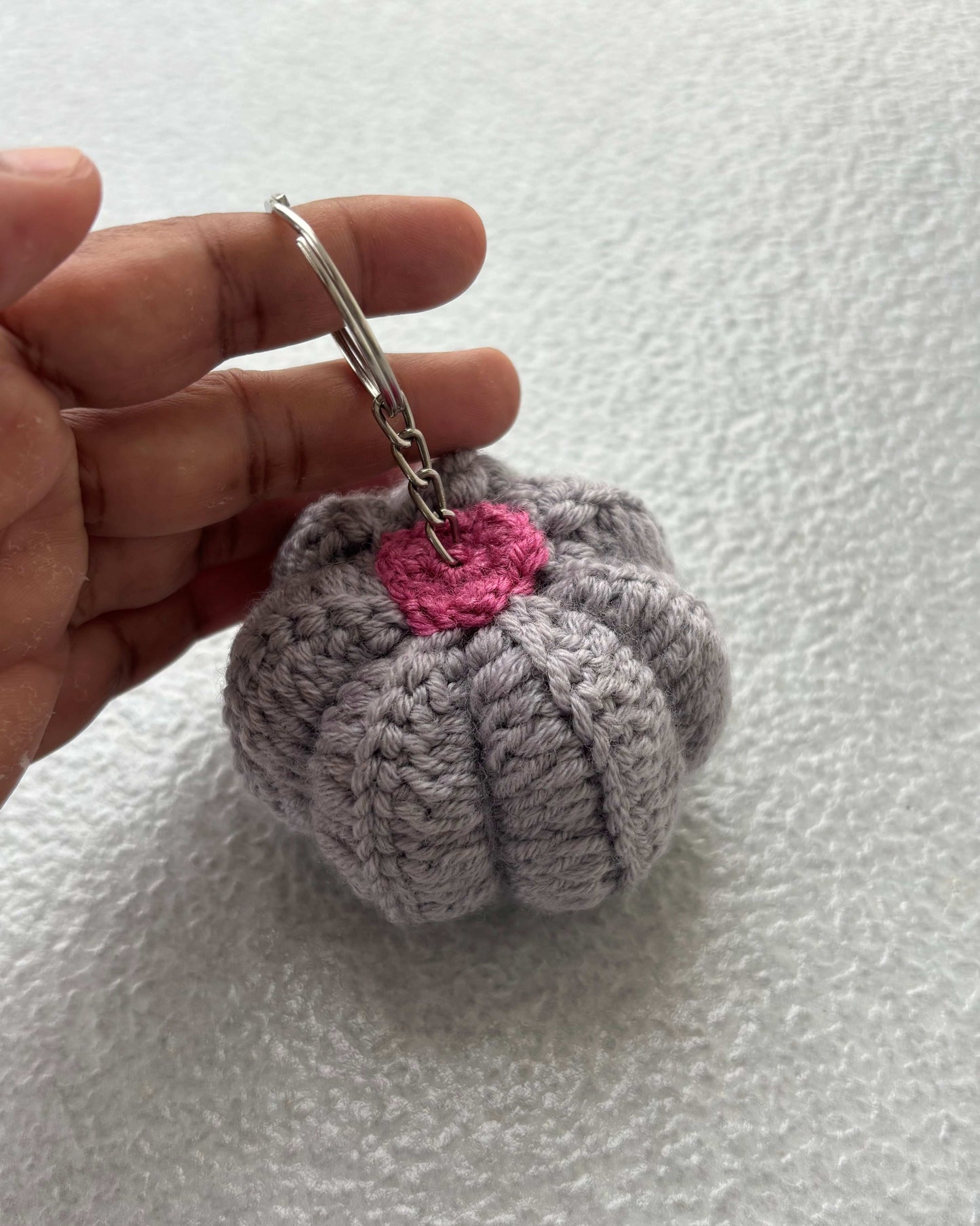 Handmade Crochet Pumpkin Keychain