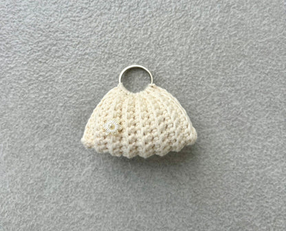 Handmade Cream Crochet Keychain