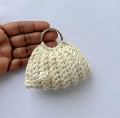 Handmade Cream Crochet Keychain