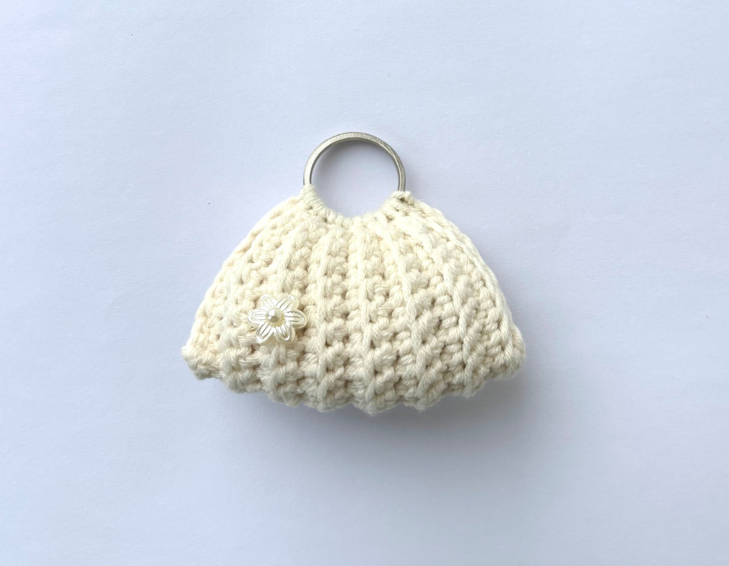 Handmade Cream Crochet Keychain