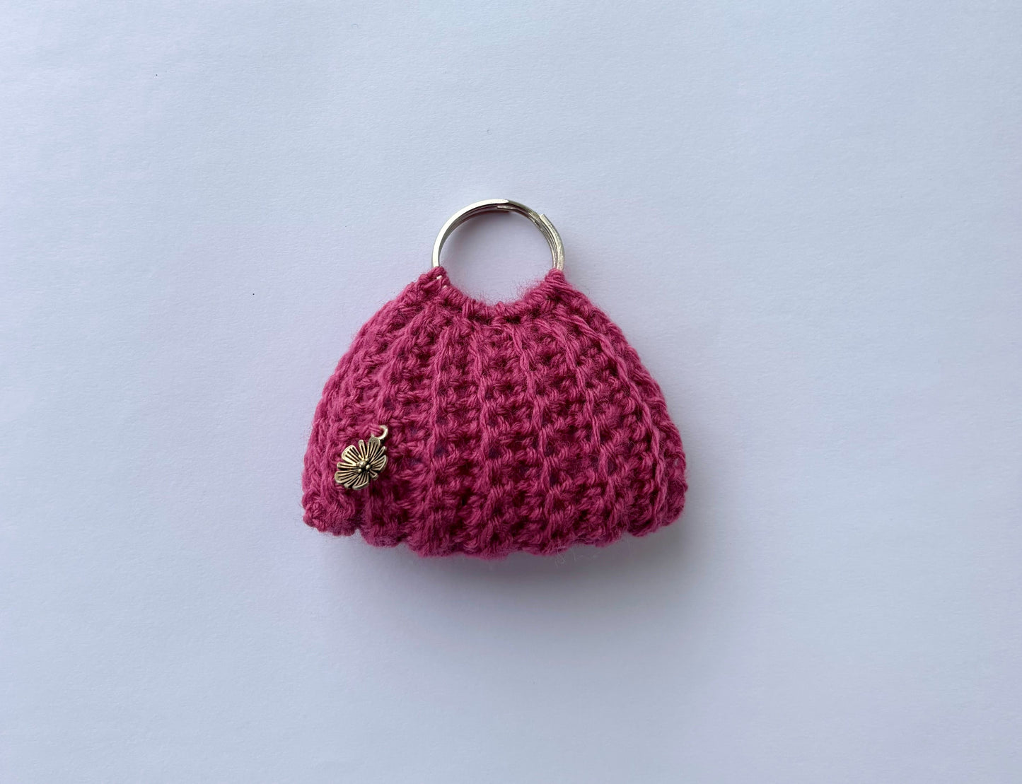Handmade Hot Pink Handbag Keychain