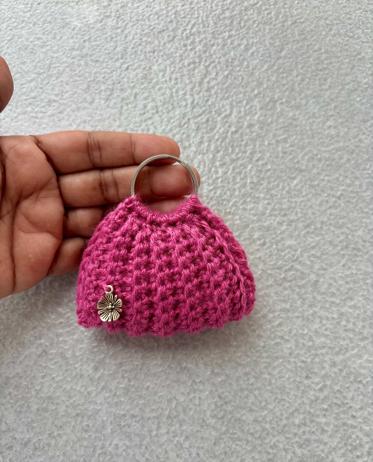 Handmade Hot Pink Handbag Keychain
