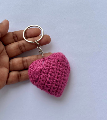 Handmade Pink Heart Keychain