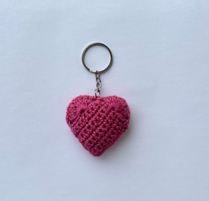 Handmade Pink Heart Keychain
