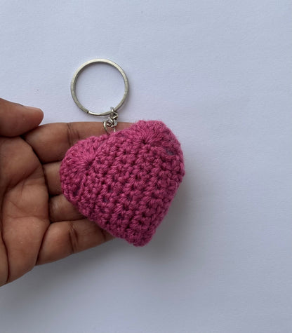 Handmade Pink Heart Keychain